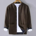 thumbnail image 3 of Zylarhe Men T Shirts Men's Winter Plus Long Sleeved Shirt Youth Loose Solid Color Men's Coat Plain Shirts Pack, 3 of 3