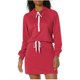 thumbnail image 2 of mfyjkho Vestidos para mujer, Vestido de mujer de color liso con cuello cuadrado y manga larga hasta la pantorrilla Vestidos maxi para mujer m, 2 of 3