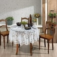 thumbnail image 3 of AdonisUSA 60 inch Round Lace Tablecloth with Floral Design. Color - White, 3 of 6