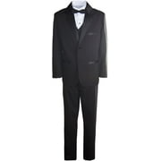 Boys 2 Button Notch Tuxedo with Matching Vest and Bow Tie