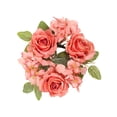 thumbnail image 1 of Coronas de anillos de vela, candelabro de guirnalda verde, coronas florales de corona de rosas para centro de mesa de boda, sala de estar, Navidad, 1 of 9