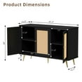 thumbnail image 6 of Walsunny Sideboard Buffet Storage Cabinet,Kitchen Storage Cabinet with 3 Rattan Decorated Doors, Accent Cabinet Sideboard Cabinet for Dining Room, Living Room, Entryway, Hallway,Black, 6 of 8