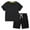 Black#17, variant on Favoffer Unisex Kids' 2Pcs Multicolor Solid Short Sleeve Top & Summer Toddler Home Wear Suit - Casual, Playing, Home, Gifting 18M-11Y