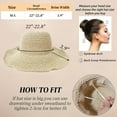 thumbnail image 2 of YEKEYI Floppy Big Beach Straw Hats for Women Foldable Summer Wide Brim Packable Sun Hat Womens Travel Straw Fedora Hat, 2 of 6
