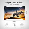 thumbnail image 4 of Adobk Azure Sky Western Desert Cowboy Print Pillowcases,Satin Pillow Cases for Hair and Skin,Luxury Queen Hidden Zipper Pillowcases, 20x30 Inches（No pillow core）, 4 of 6