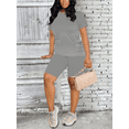 thumbnail image 3 of Two Piece Set For Women Summer Sweatsuits Short Workout Jogger Sets Matching Tracksuit Gray M, 3 of 5
