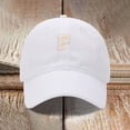 thumbnail image 2 of Women Mens Baseball Cap Letter P Embroidered Baseball Cap Adjustable Sun Hat For Casual Outdoor White One Size, 2 of 3