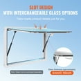 thumbnail image 3 of KFFKFF Concession Window 48"x36", Aluminum Alloy Service Window with Awning Door & Drag Hook, Opens Up to 85 Degrees for Food Trucks and Trailers, Glass Not Included, 3 of 9
