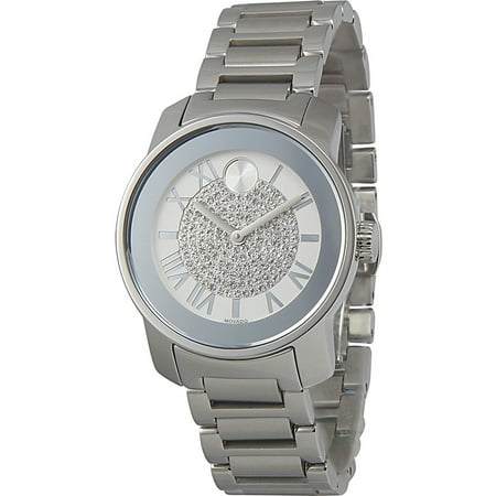 - Bold Silver Crystal Pave Dial Ladies Watch 3600254