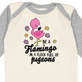 thumbnail image 4 of Inktastic Be a Flamingo in a Flock of Pigeons with Flowers Girls Long Sleeve Baby Bodysuit, 4 of 5
