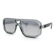 thumbnail image 4 of Gentlemans Geometric Flat Top Racer Thick Plastic Hipster Fashion Sunglasses Slate - Silver Mirror, 4 of 8