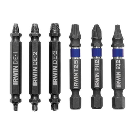 Irwin Impact SCREW-GRIP .15 in. M2 High Speed Steel Double-Ended Screw Extractor Set 2 in. 6 pc.