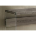 thumbnail image 3 of 15.75" x 44" x 32" Dark Taupe Clear Particle Board Tempered Glass  Accent Table, 3 of 5
