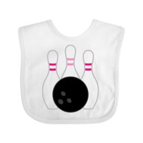 Inktastic Bowling Pins (pink) Girls Baby Bib