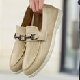 thumbnail image 4 of Mens Breathable Mesh Loafers Casual Slip On Shoes with Horsebit Trim - Lightweight Comfort Walking Shoes - Beige,Size 8.5, 4 of 9