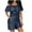 Blue—Jumpsuits, variant on Denim Jumpsuits for Women Plus Size Off the Shoulder Ruffle Rompers Summer Strapless Short Jumpsuit with Pockets Light Blue L