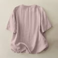 thumbnail image 6 of Tsesme Linen T-shirt for Women Round Neck Short Sleeve Loose Tees Summer Casual Comfy Basic Tops, 6 of 8
