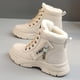 thumbnail image 4 of Zapatos de mujer botas de nieve altas, cálidas y versátiles, zapatos de algodón, zapatos de terciopelo para correr, botas vaqueras, 4 of 5