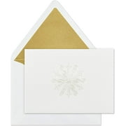 Signature Gold Boxed Holiday Cards, Embossed Snowflake (8 Cards with Envelopes)