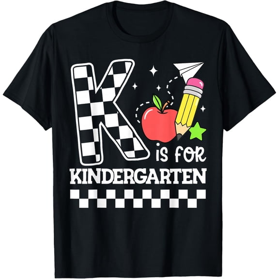 K is for Kindergarten First Day of Kindergarten Teacher Kids Boys Girls T-shirt
