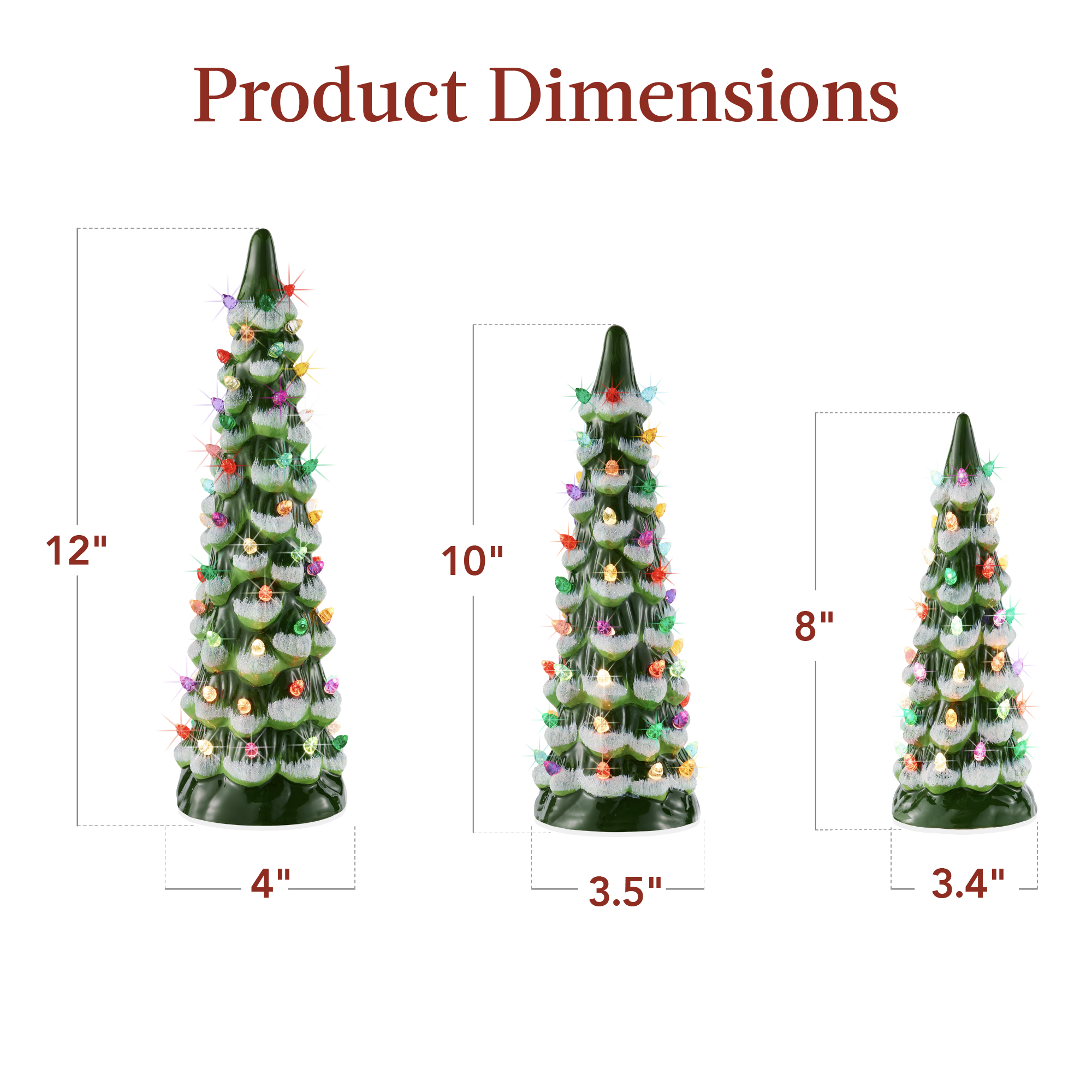 Best Choice Products 3-Piece Pre-Lit Ceramic Christmas Tree Set photo 7