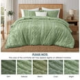 thumbnail image 3 of Lanco Sage Comforter Set Full Size, Boho 3 Piece Clipped Jacquard Bedding Set, All Season Geometric Bedding Set, Matching Pillow Shams, 3 of 7