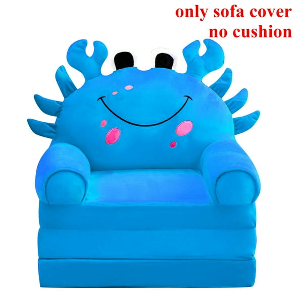 ZTTD Plush Foldable Kids Sofa Backrest Armchair 2 In 1 Foldable Children Sofa Cute Cartoon Lazy Sofa Children Flip Open Sofa Bed For Living Room Bedroom Without Liner Filler
