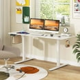 thumbnail image 2 of Costway 63 x 24 Inch Sit Stand Desk Height Adjustable Electric Standing Desk White, 2 of 10
