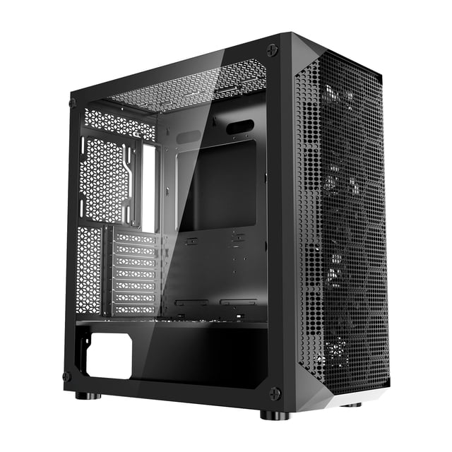 VEVOR Caja de PC para juegos de torre completa con 3 ventiladores PWM para placa base E-ATX