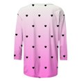 thumbnail image 5 of Valentines Day Shirts Womens Love Heart Printed Graphic Tee 3/4 Sleeve Crew Neck Casual Tshirts Holiday Tops (3XL, Hot Pink D), 5 of 5