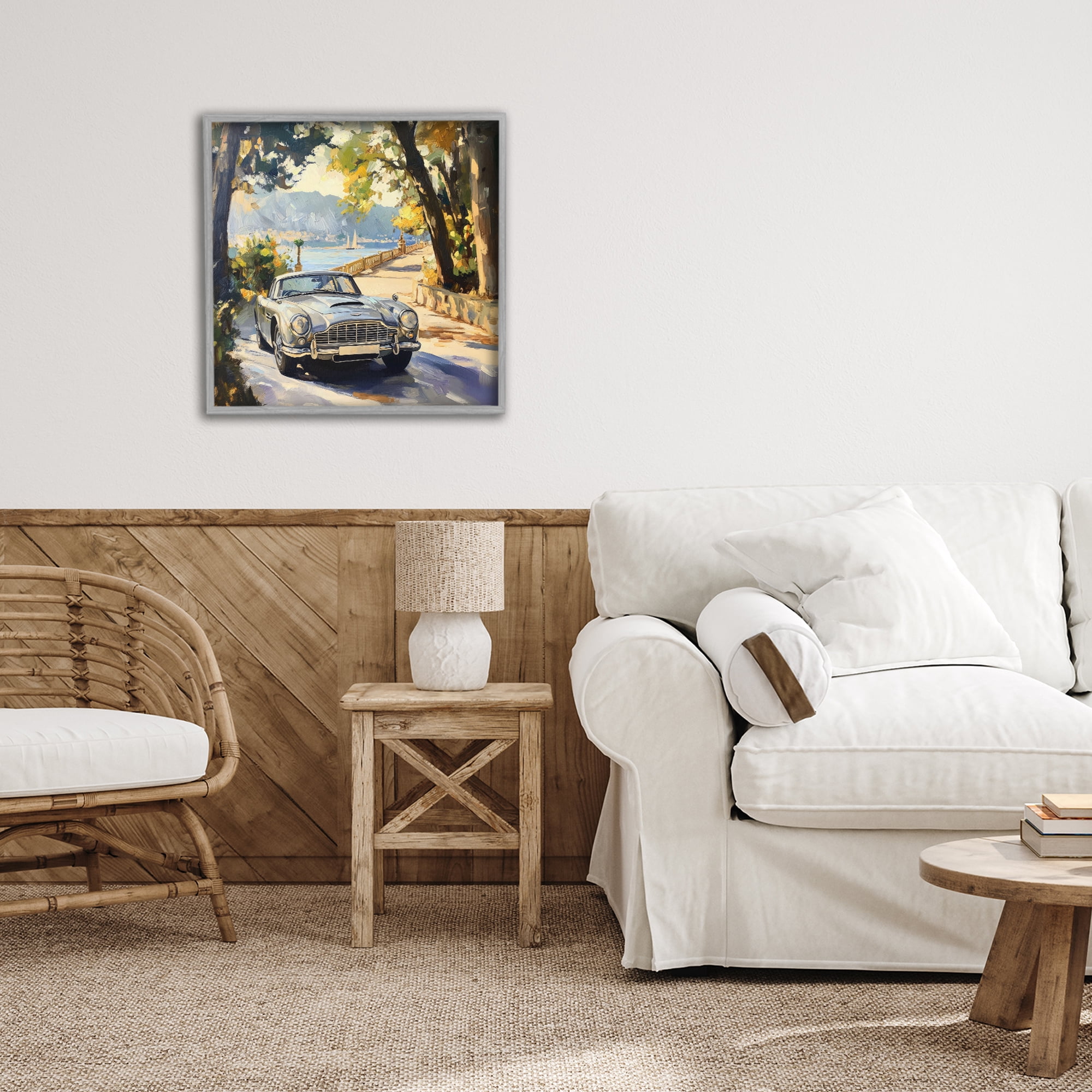 Stupell Industries Classic View of Seaside Drive Gray Framed Giclee Art, design by Creative Studio