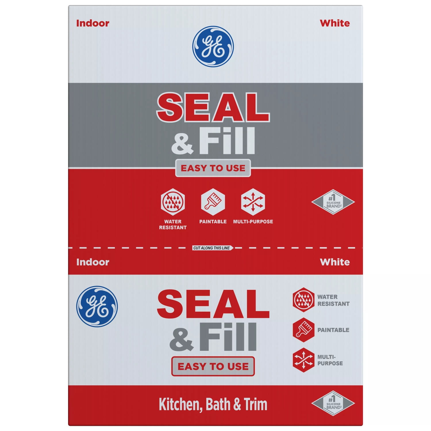 (2 pack) GE Seal And Fill Multipurpose Kitchen & Bath, Pack of 1, White 10 fl oz Cartridge