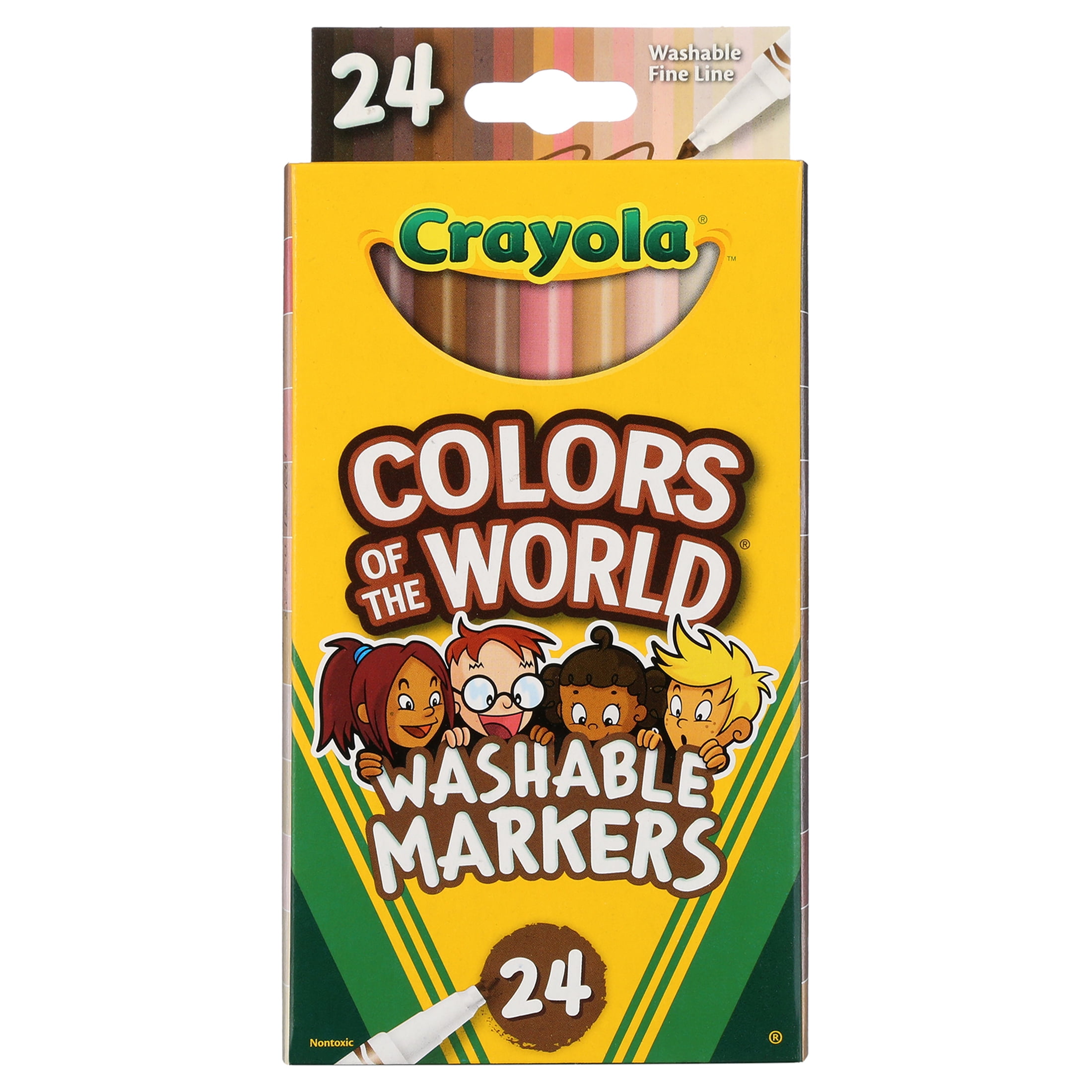 Crayola Colors of the World Fine Line Markers, 24 Count, School & Craft Supplies