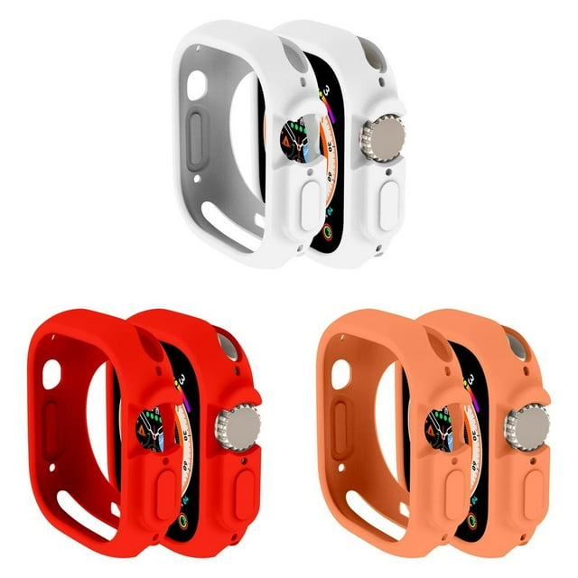 LEIXIUER(1Pack/3Pack) Compatible with Apple Watch Ultra case 49mm All-Round Shockproof TPU Silicone Protective Cover Bumper Shock-Absorbing Scratch-Resistant Protective case for Apple Watch Ultra 49mm