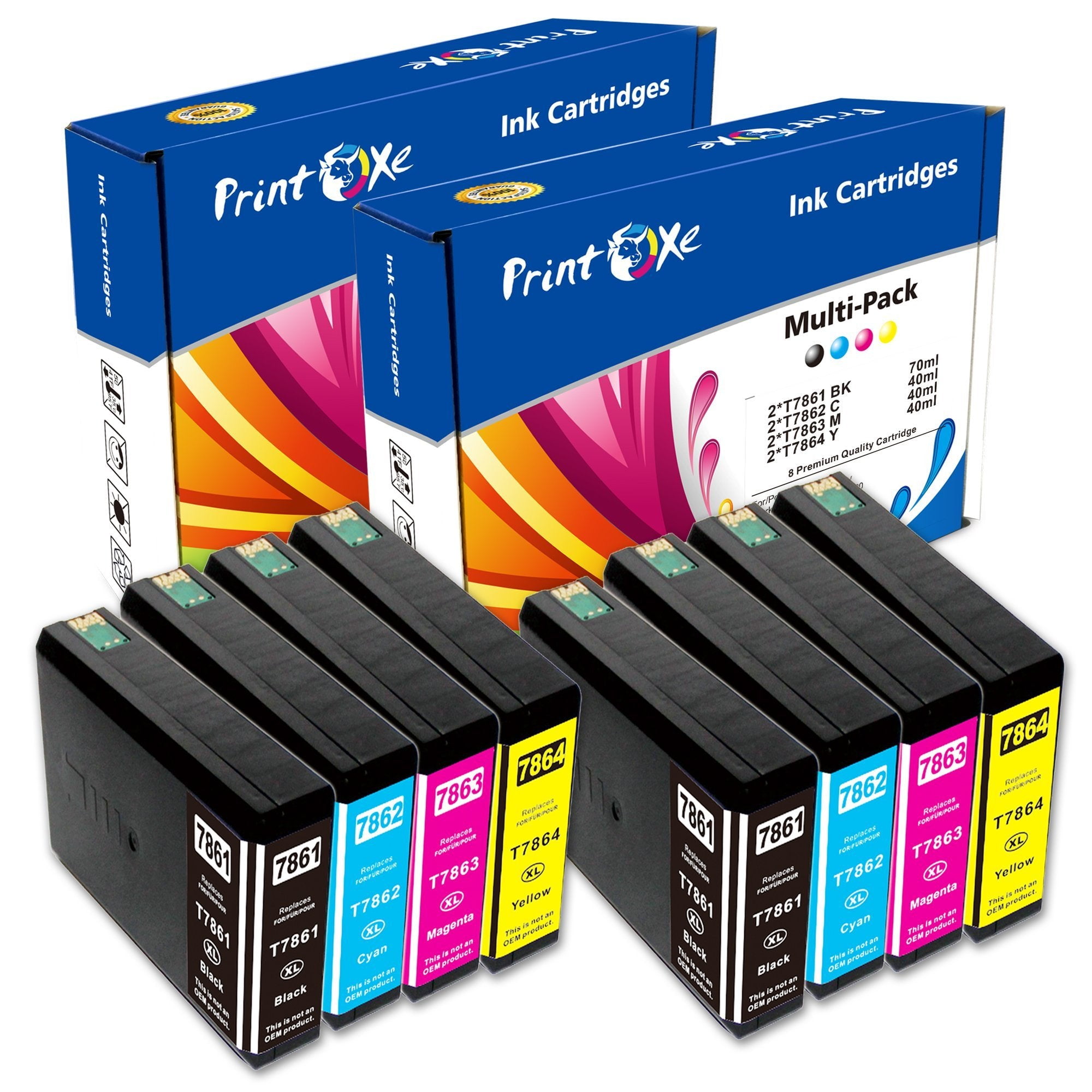 T786 XL Remanufactured 8 Ink Cartridges 