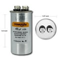 thumbnail image 2 of 45 uf 370 VAC Capacitor for Air Conditioner ±5% 45 MFD 440 Volt CBB65 Run Start Capacitor for AC Motor Run or Fan Start and Pool or Heat Pump, 2 of 3