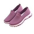 thumbnail image 3 of Zapatos de mujer sin cordones con suela suave y plana que evitan resbalones, ligeros, transpirables, zapatillas deportivas casuales de moda para mujer, color morado 39, 3 of 14