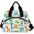 thumbnail image 2 of Wild Jungle Animals Lion Giraffe Elephant Lunch Bag for Boys Girls,Reusable Lunch Bags Lunch Box Container with Detachable Shoulder Strap,Insulated Lu, 2 of 4