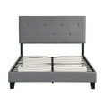thumbnail image 4 of Tcbosik Full Size Bed Frame with Button Tufted Headboard, Upholstered Platform Bed, 500lbs Capacity, Wood Slat Support, Easy Assembly (Linen, Grey), 4 of 5