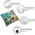 thumbnail image 6 of Acheng  Set of 2 Throw Pillow Covers Starfish and Seashell Summer Beach in Sea Water Time Caribbean Decor Pillow Cases Home Decorative Square Pillowcases 18x18in, 6 of 7