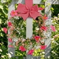 thumbnail image 4 of 9.06in Multicolor Daisy Spring Wreath Artificial Wall Hanging Window Home Farmhouse Decor, 4 of 6