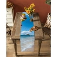 thumbnail image 5 of ERUNPONLY Beach Table Runner - 90 Inch Long Summer Ocean Blue Sky Sand Waves Modern Style Cotton and Linen Blended Dress Scarves Farmhouse Table Runner for Kitchen Dining, Coffee Table, 13" x 90", 5 of 8