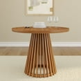 thumbnail image 2 of Plank+Beam 38" Lido Round Dining Table, Solid Wood Minimalist Kitchen Table for 4, Pecan, 2 of 11