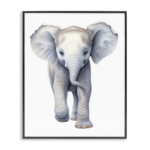 Stupell Industries Big Budding Pachyderm Black Framed Giclee Art, design by Ray Powers