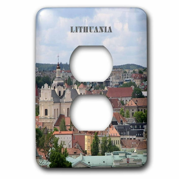 3dRose, City In Lithuania, 2 plug outlet cover
