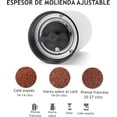 thumbnail image 3 of Molinillo de café manual con rebabas cónicas de acero inoxidable, molinillo de grano de café, ajuste interno ajustable, para café de goteo, expreso, prensa francesa, 3 of 4