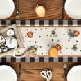 thumbnail image 5 of Smile Pumpkin Bow Buffalo Plaid Fall Table Runner,Seasonal Autumn Kitchen Dining Table Decoration for Home Party Decor 13x72 Inch, 5 of 6