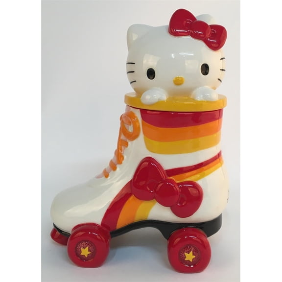 Blue Sky Clayworks Hello Kitty Roller Derby Cookie Jar, 10.25-inches Height, Multicolor