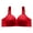 Red, variant on Full Coverage Bra Women Solid Color Comfortable Hollow Out Bra Underwear No Underwire Regular Size Cupless Bra, Style 9782, Red 48D