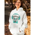 thumbnail image 2 of Hipster Lemur With Headphones. Hoodie Women -Image by Shutterstock, Female XX-Large, 2 of 4